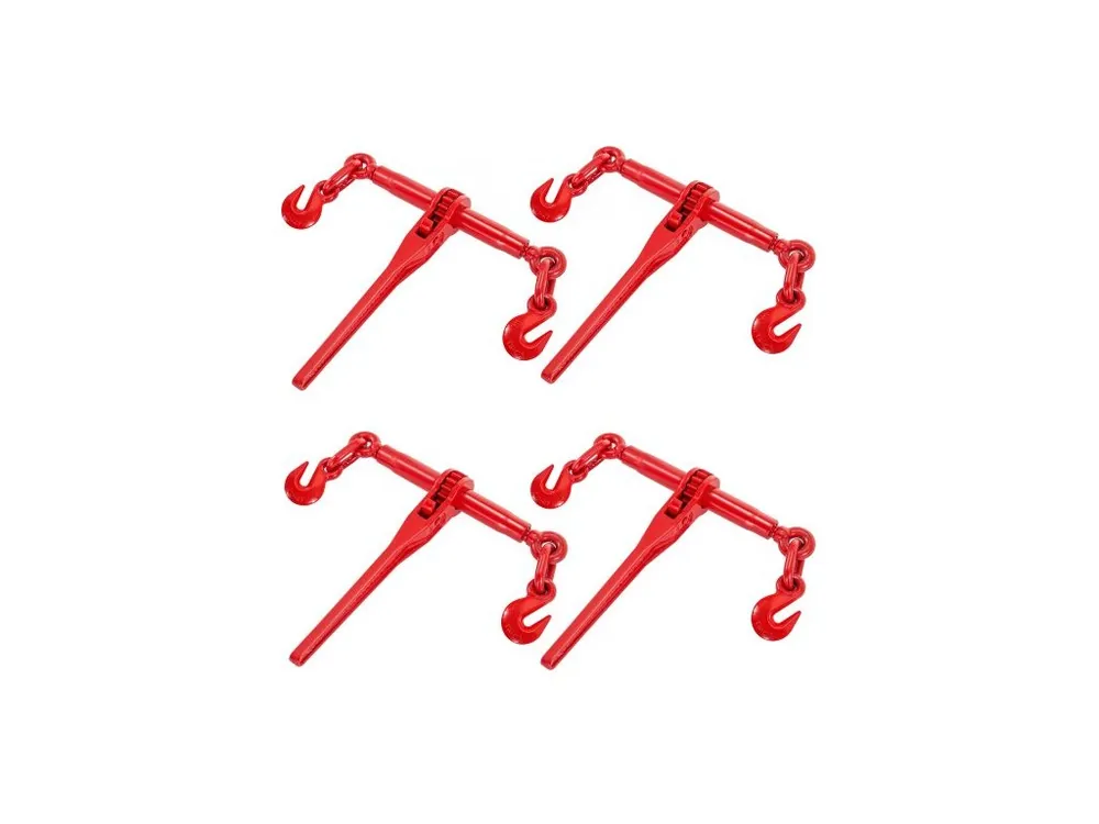 Řetězový popruh 3/8"-1/2", ráčnový popruh s nosností 9215 liber, pákový popruh s háky G70, nastavitelná délka, ráčnový řetězový popruh pro uvazování, tahání a tažení, balení po 4 kusech v červené barvě Objednat Nyní