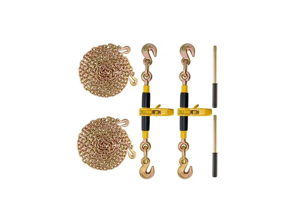 Ověřený Řetězový pojistný kroužek , 2 ks, 3/8"-1/2", pro vysoké zatížení, s řetězy G80, bezpečný limit zatížení 12 000 liber, protiskluzová rukojeť, upevňovací řetězové pojistné kroužky pro plošinový přívěs
