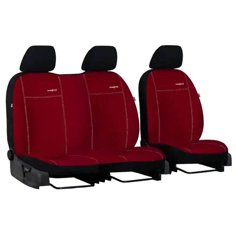 Potahy pro TOYOTA Proace city 2+1 (od 2018) Comfort (Alcantara) červené (vyp) Horká Nabídka