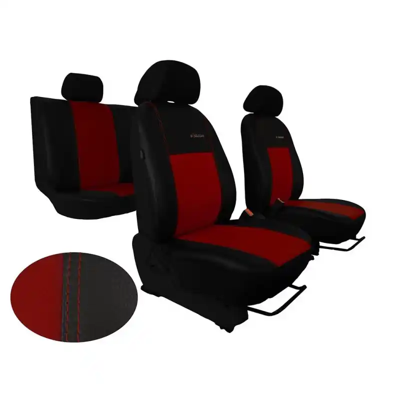 Nízká Cena Potahy pro PEUGEOT BOXER 2+1 I (1994-2006) Exclusive Leather (kůže) bordó