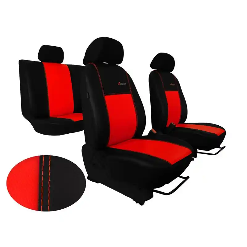 Hit Sezóny Výprodej - Potahy pro ŠKODA SUPERB I (2001-2008) Exclusive Leather (kůže) červená