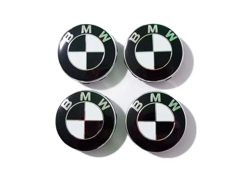 BMW středové krytky kol pokličky 68mm černobílé (sada 4ks) Přímo Od Výrobce