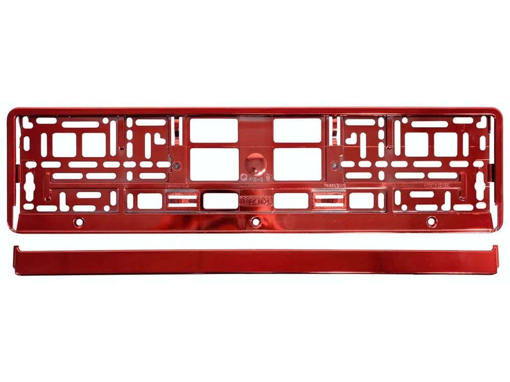 Značkový Podložka pod SPZ RED metallic